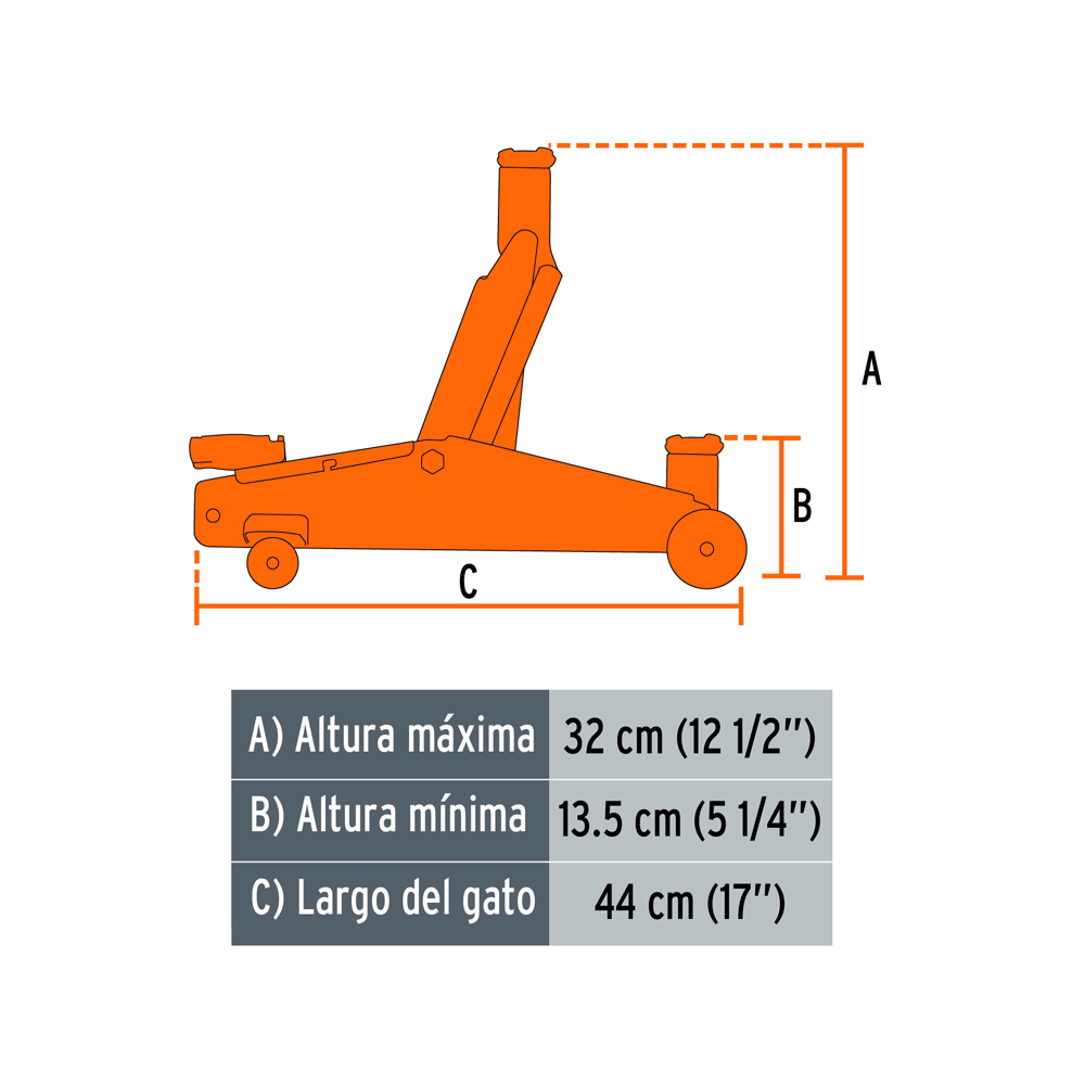 GATA TIPO LAGARTO 2 TON DE 30 MOVIMIENTOS TRUPER GAPA-2E - 3