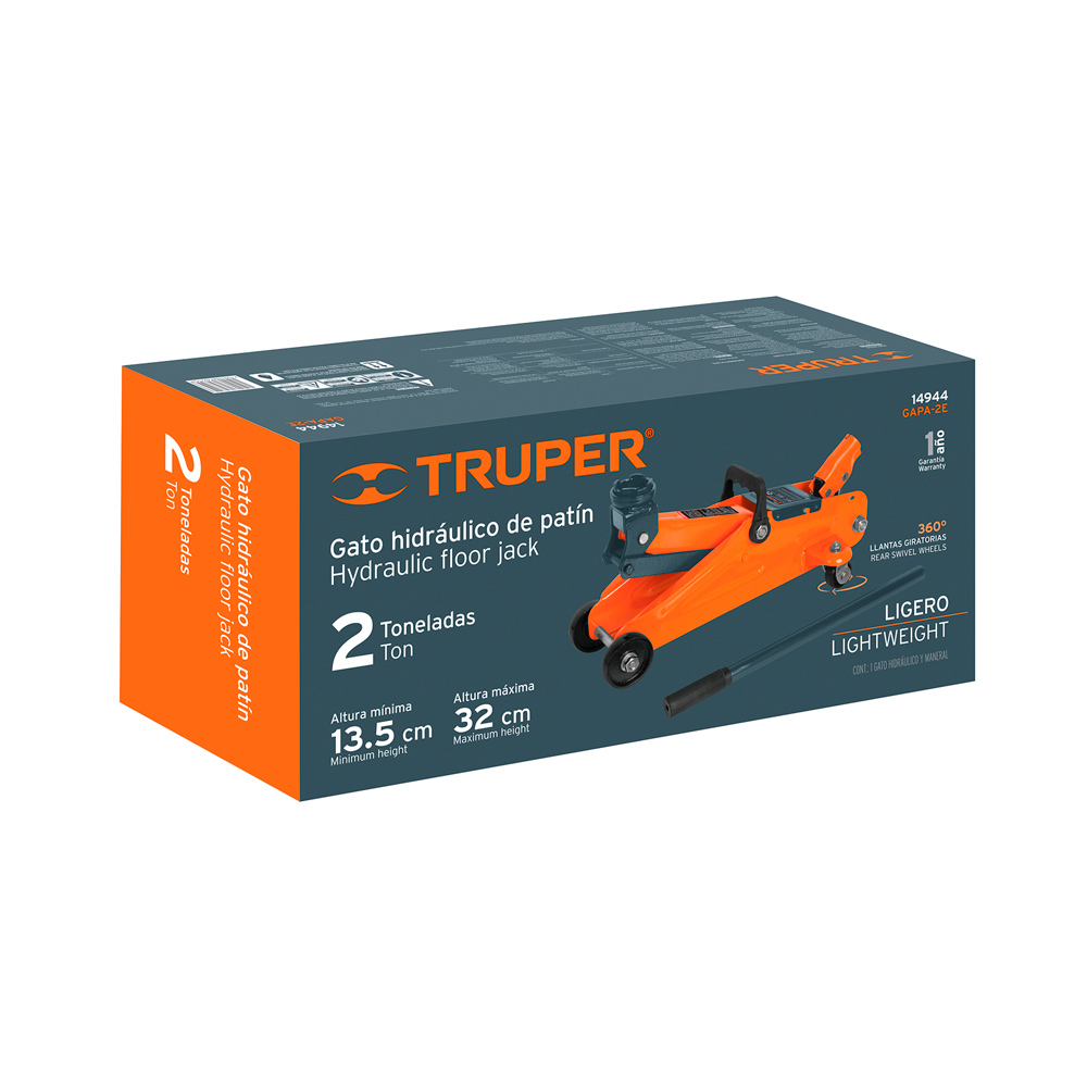 GATA TIPO LAGARTO 2 TON DE 30 MOVIMIENTOS TRUPER GAPA-2E - 4