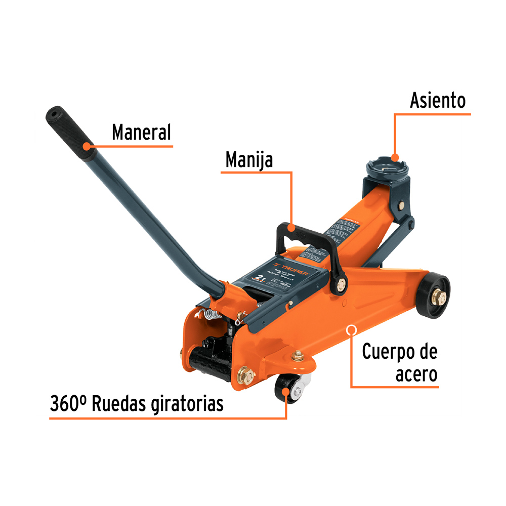 GATA TIPO LAGARTO 2.5 TON DE 50 MOVIMIENTOS CON MALETÍN TRUPER GAPA-2M - 2