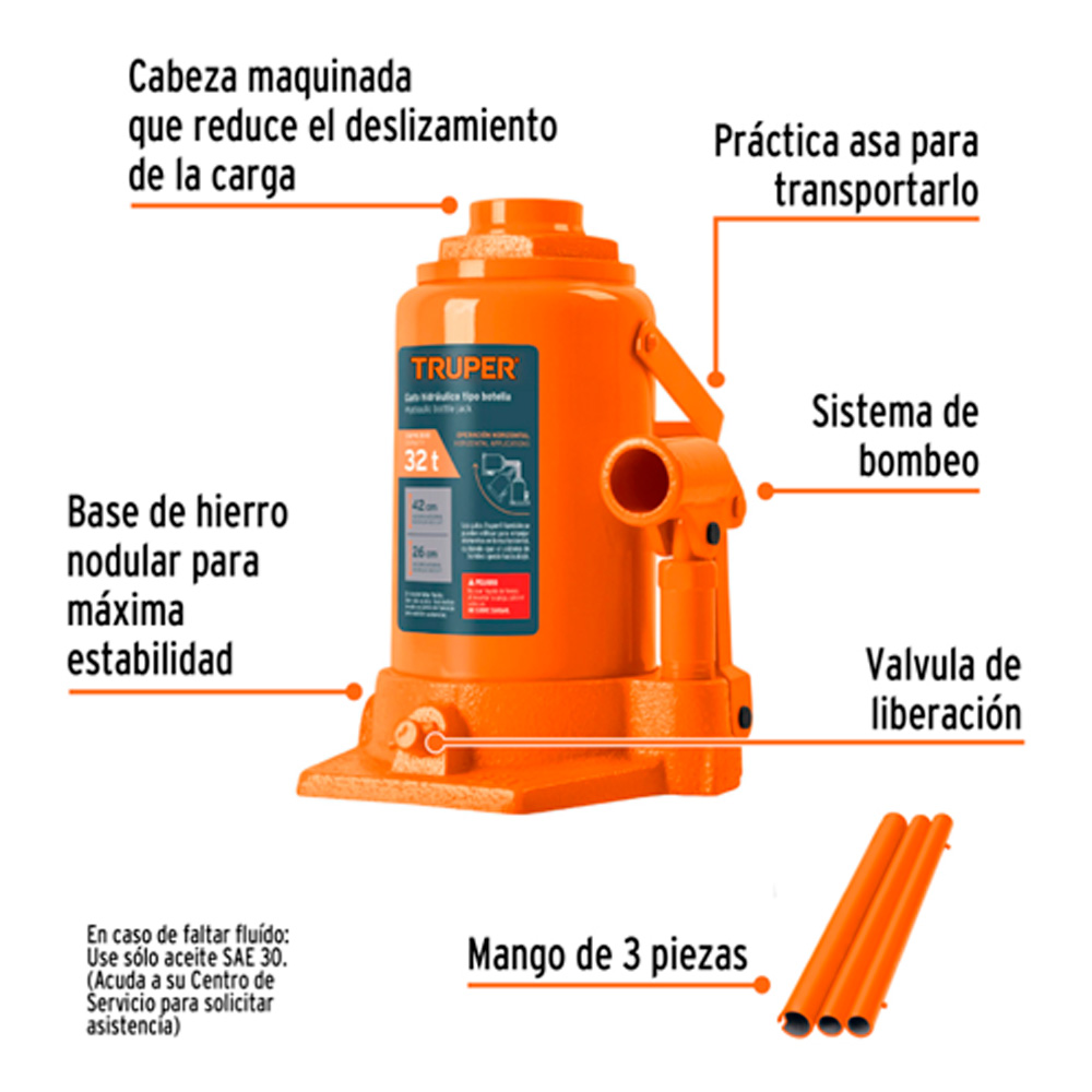 GATA DE BOTELLA DE 32 TON TRUPER GAT-32 - 2