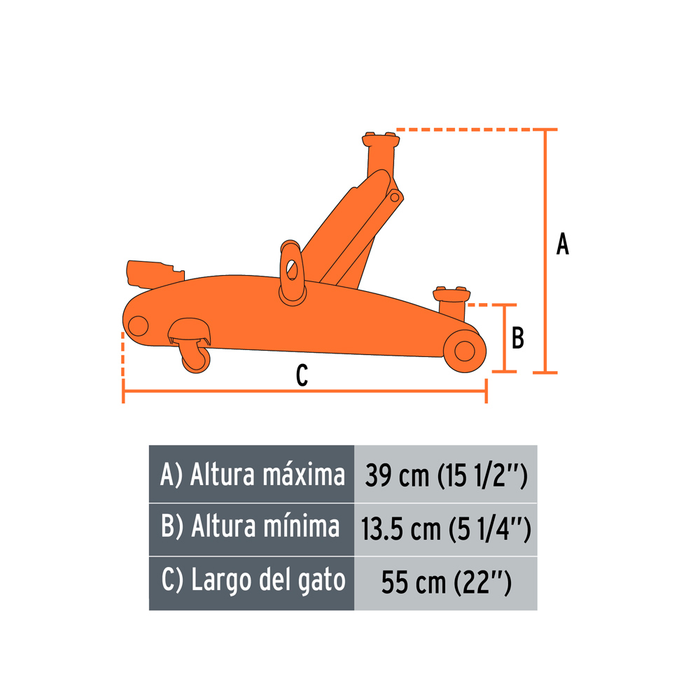 GATA TIPO LAGARTO 2.5 TON DE ELEVACIÓN RÁPIDA CON MALETÍN GAPA-250 - 3