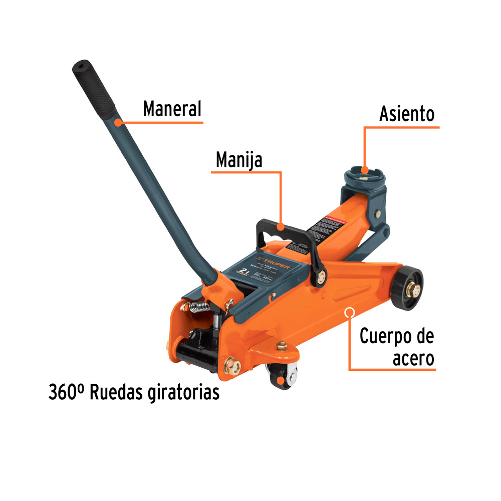 GATA TIPO LAGARTO 2 TON DE 50 MOVIMIENTOS TRUPER GAPA-2 - 2