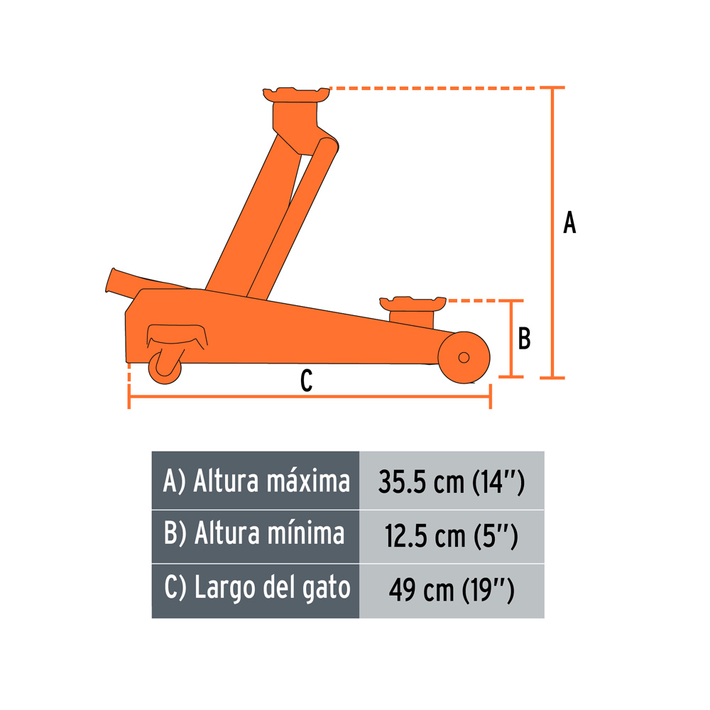 GATA TIPO LAGARTO 2 TON DE 50 MOVIMIENTOS TRUPER GAPA-2 - 3
