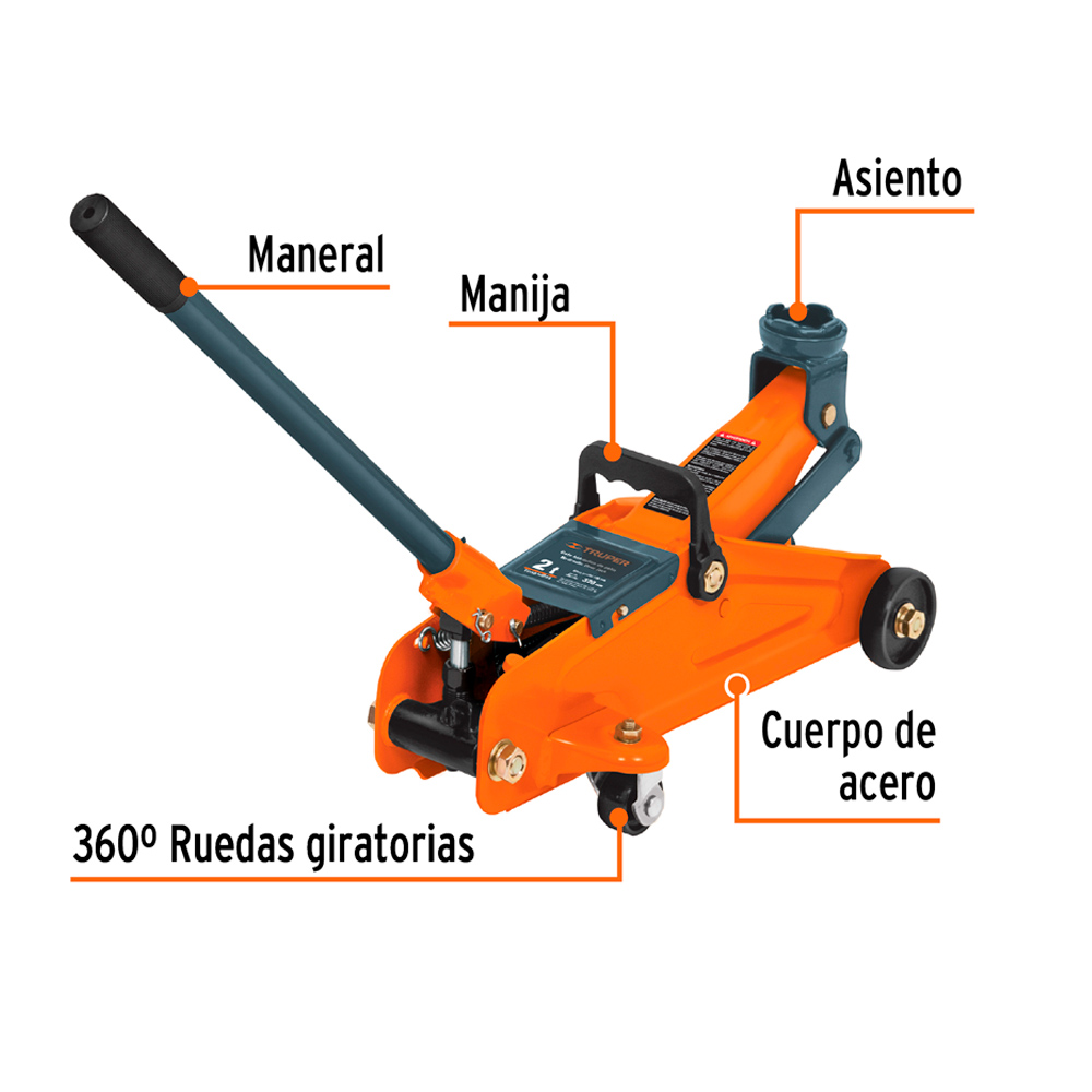 GATA TIPO LAGARTO 2 TON DE 30 MOVIMIENTOS CON MALETÍN TRUPER GAPA-2EM - 2