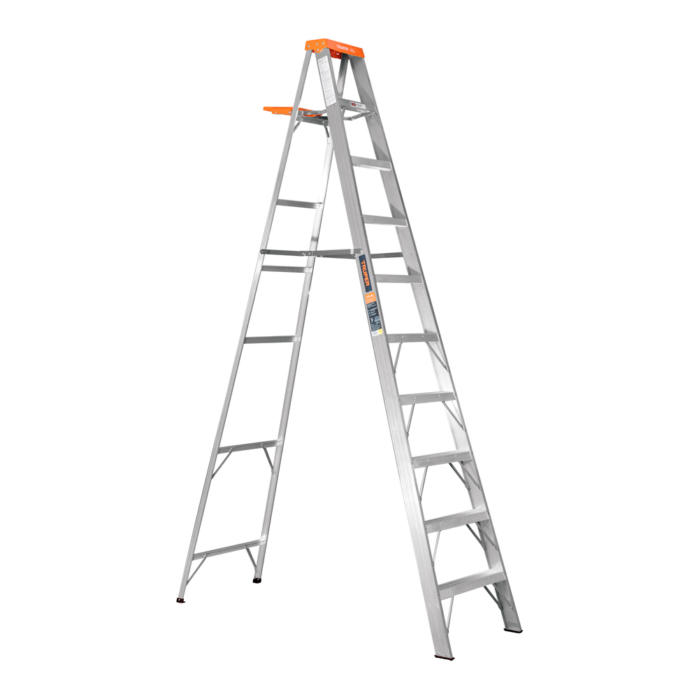 ESCALERA DE TIJERA TIPO II 9 PELDAÑOS Y BANDEJA TRUPER - 1