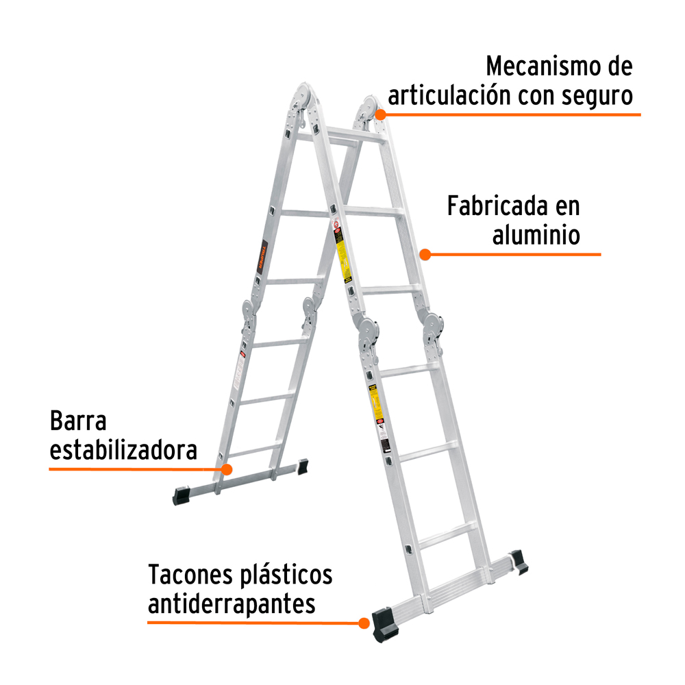 ESCALERA MULTIPOSICIÓN 12 PELDAÑOS TIPO I TRUPER - 2