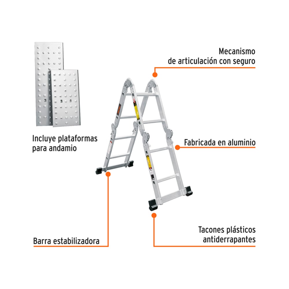 ESCALERA MULTIPOSICIÓN 8 PELDAÑOS TIPO I TRUPER - 2
