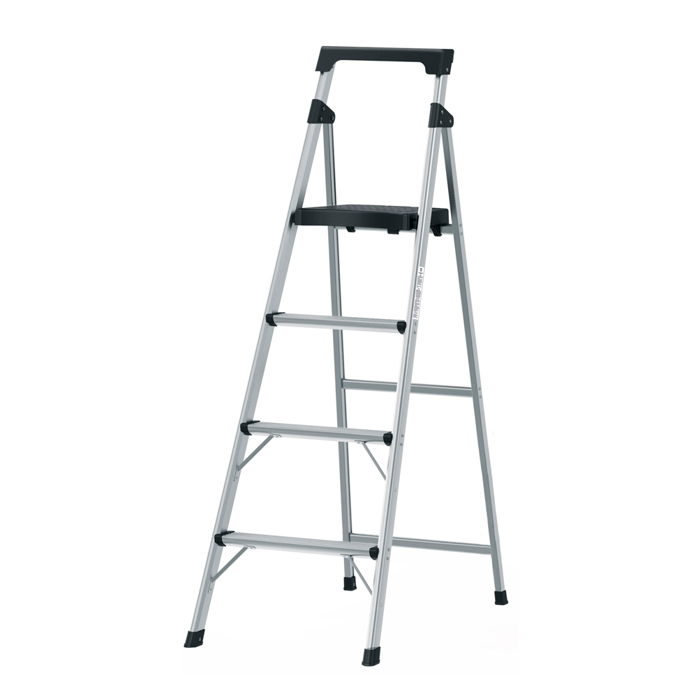 ESCALERA TUBULAR PLEGABLE 4 PELDAÑOS ALUMINIO TRUPER - 1