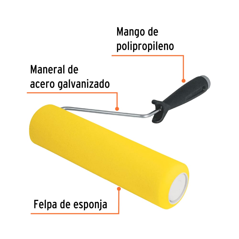 RODILLO PARA PINTAR 9' X 3/8' DE ESPONJA SUPERFICIES LISAS TRUPER - 2