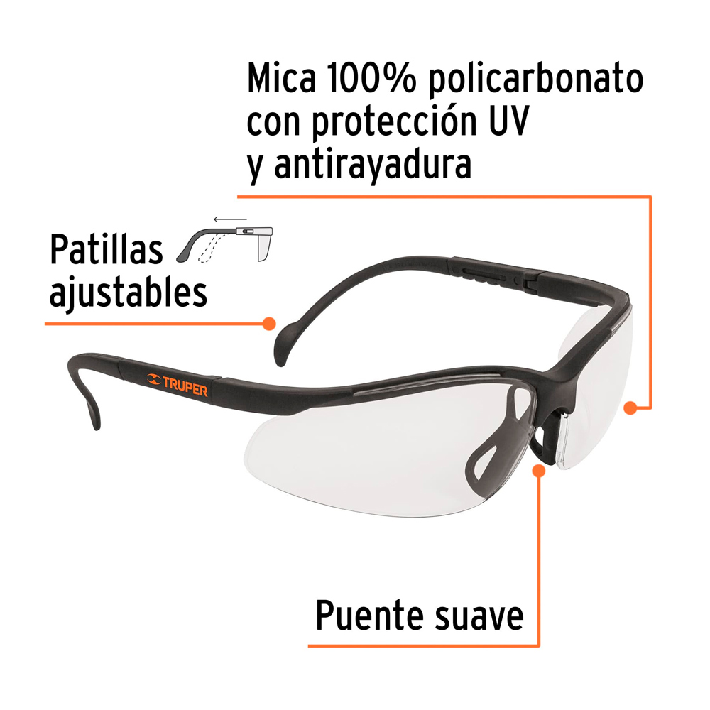 LENTES DE SEGURIDAD TRANSPARENTES CON ANTIEMPAÑO VISION - 2