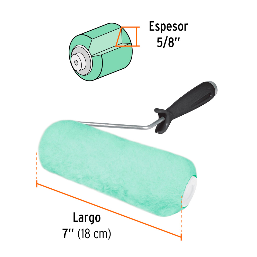 RODILLO PARA PINTAR 7' X 5/8' SUPERFICIES LISAS TRUPER - 3