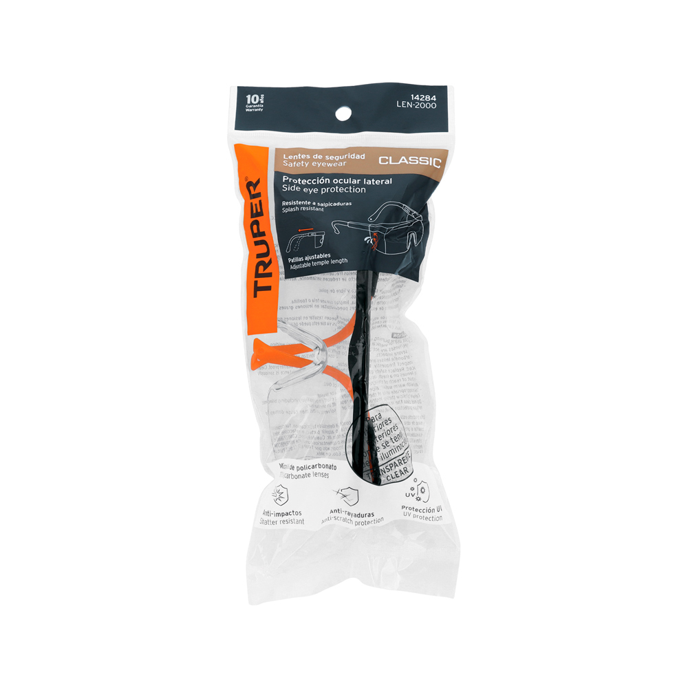 LENTES DE SEGURIDAD AJUSTABLES TRANSPARENTES TRUPER CLASSIC - 3