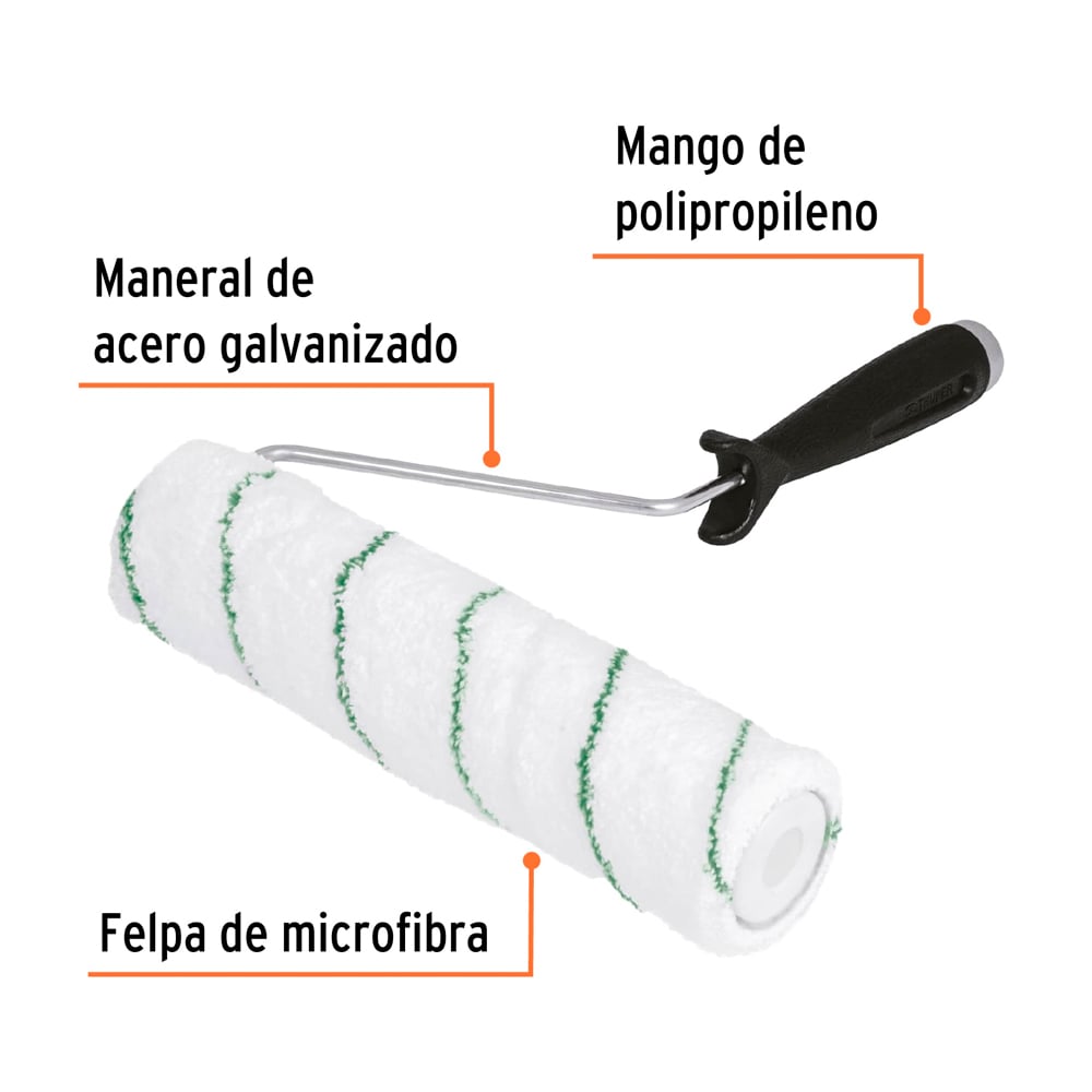 RODILLO PARA PINTAR 9' X 3/8' MICROFIBRA SUP. POCO RUGOSAS TRUPER - 2