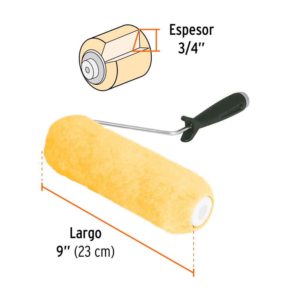 RODILLO PARA PINTAR 9' X 3/4' SUPERFICIES RUGOSAS TRUPER - 3