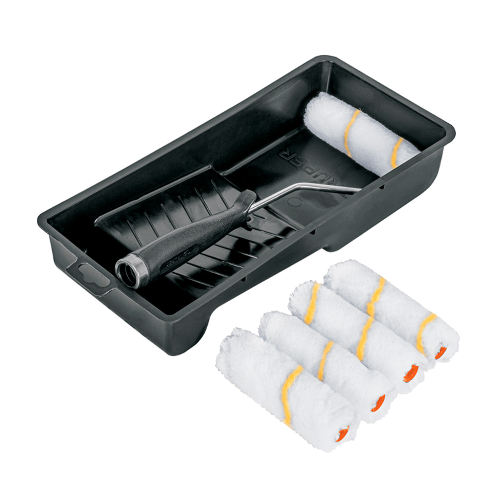 KIT DE RODILLO PARA PINTAR 4' MANERAL BANDEJA Y FELPA TRUPER - 1