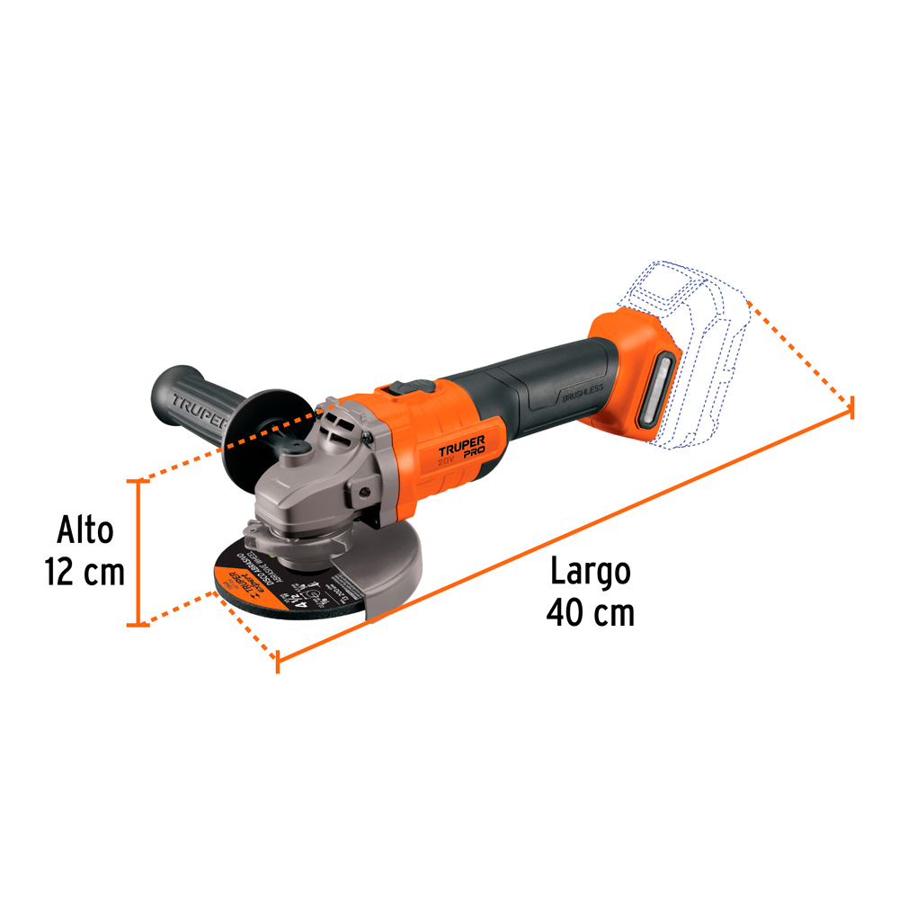 AMOLADORA 20 V 4 1/2' SIN BATERIA ESMI-20AS - 3