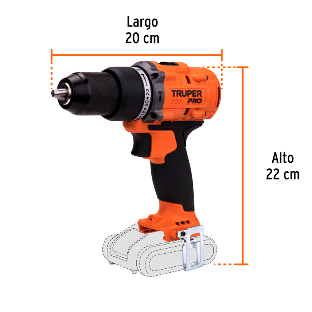 TALADRO PERCUTOR 20 V 1/2' SOLO HERRAMIENTA - 3