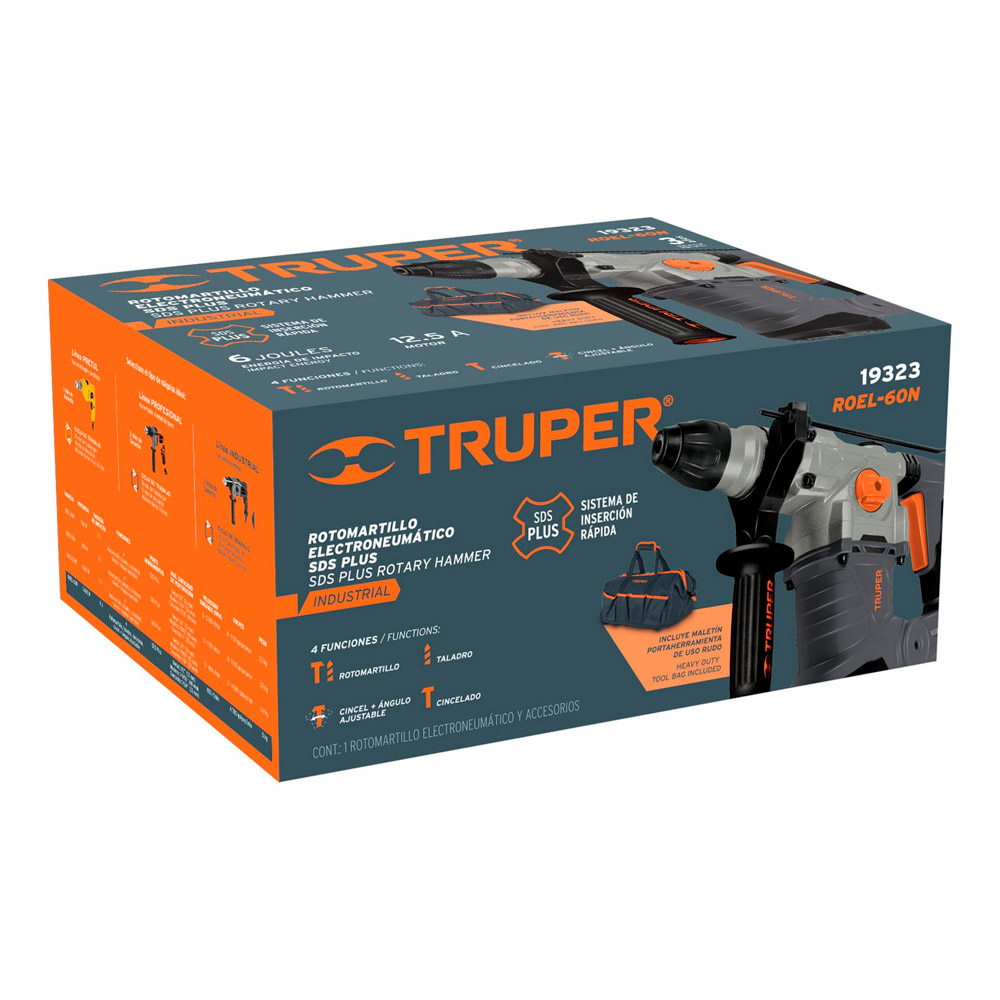 TALADRO PERCUTOR SDS PLUS 6 JOULES 220 V TRUPER - 4