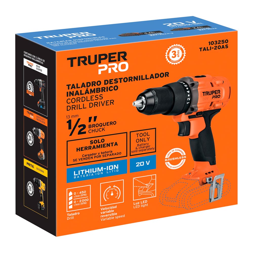 TALADRO ATORNILLADOR 20 V 1/2' SOLO HERRAMIENTA - 4