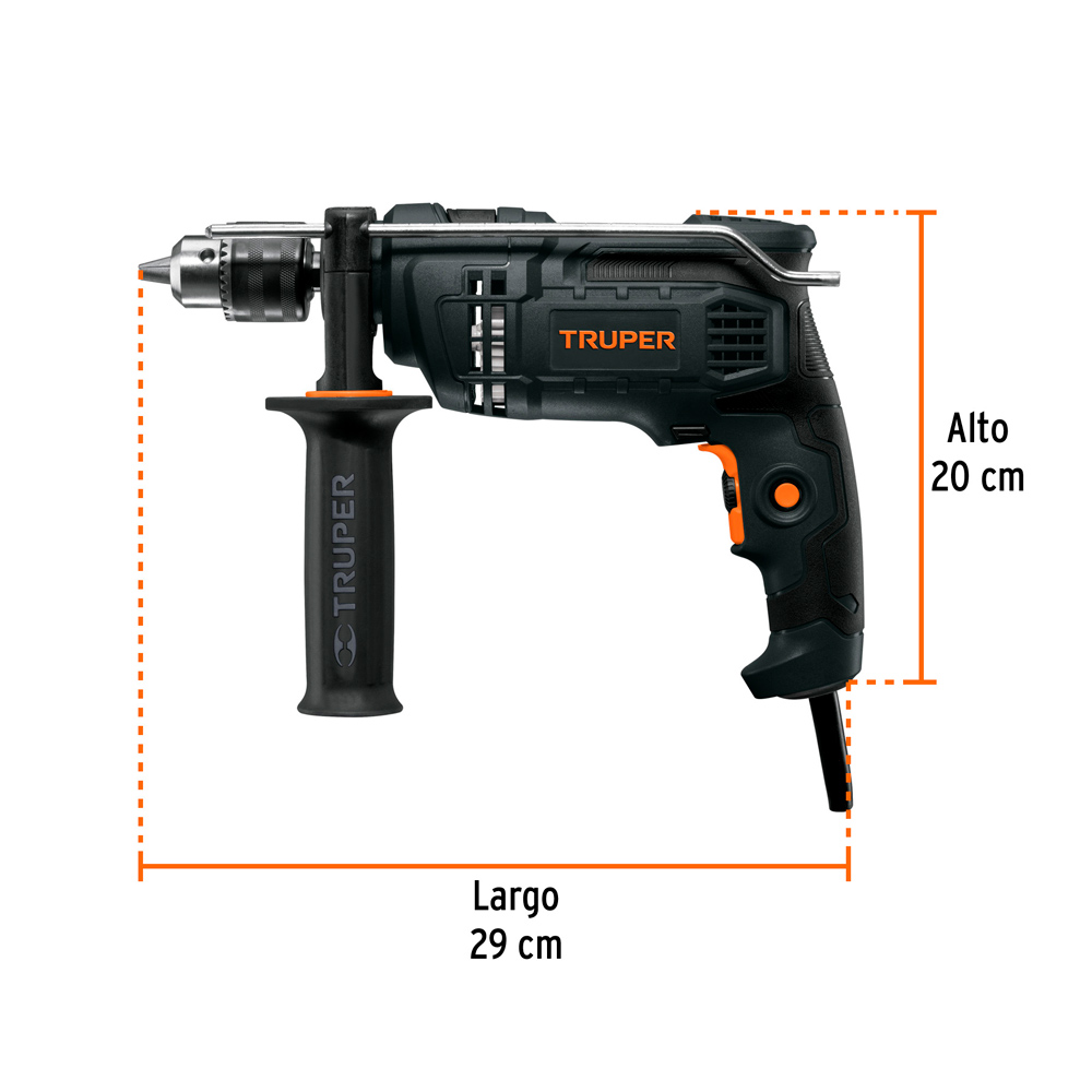 TALADRO PERCUTOR INDUSTRIAL 1/2' DE 650 W 220 V TRUPER - 3
