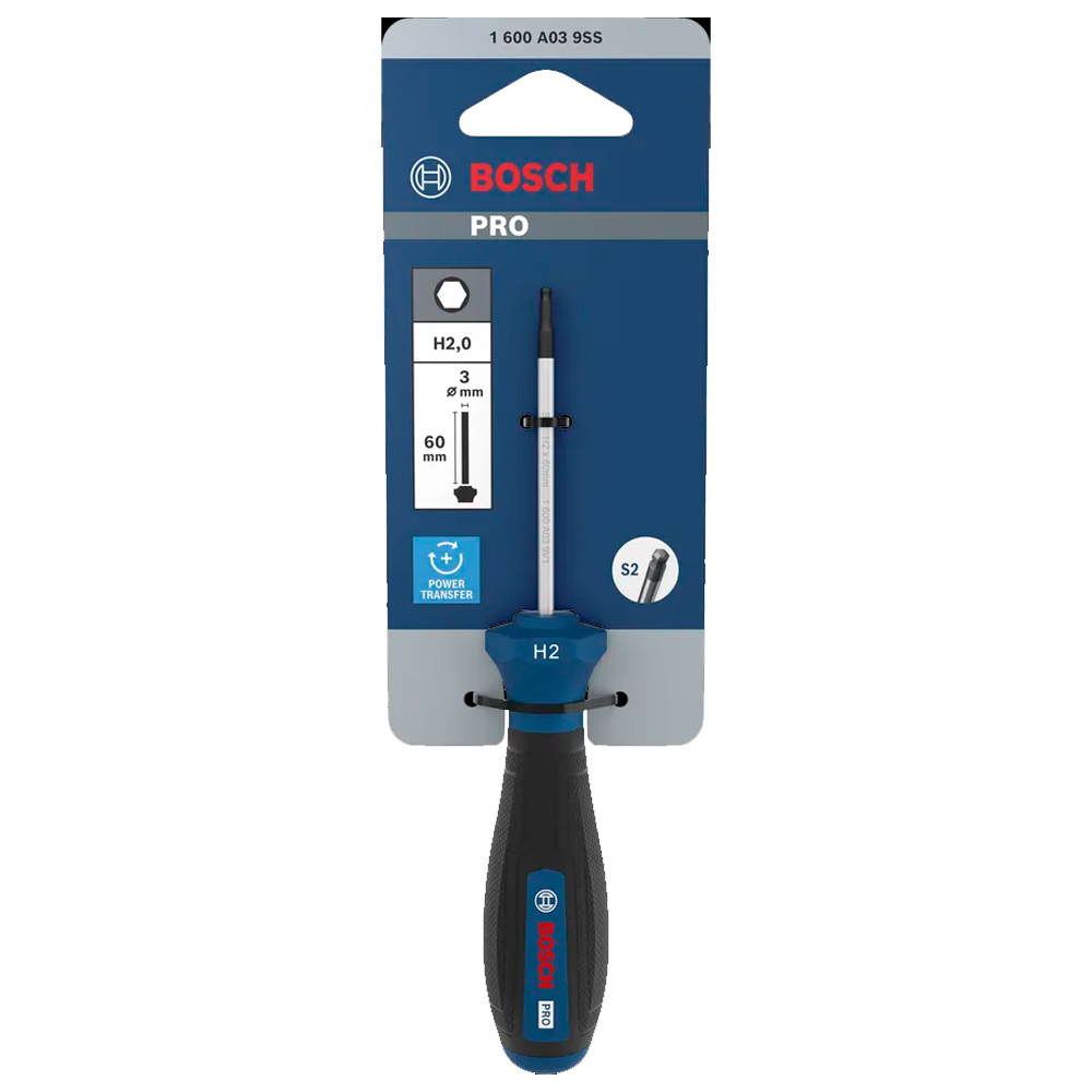 DESTORNILLADOR PRO HEXAGONAL BOSCH H2 X 60 MM 1600A039SS - 2