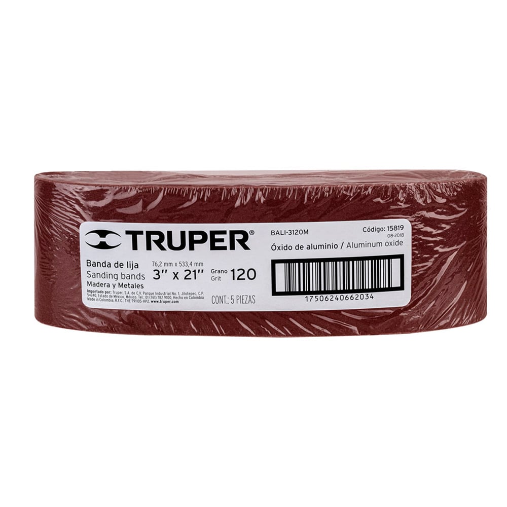 BANDA DE LIJA 3 X 21 P/MADERA GRANO 120 EN PAQUETE DE 5 - 3