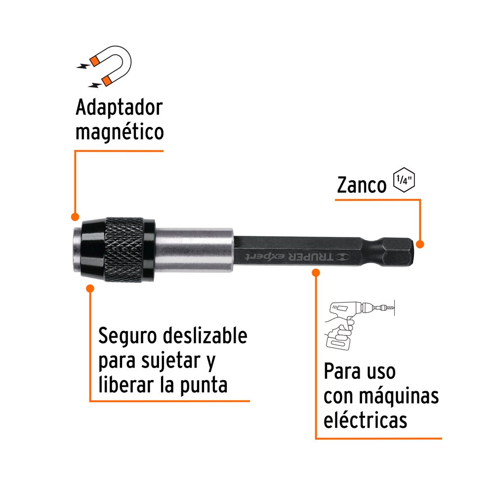 ADAPTADOR DE 125 MM MAGNÉTICO PARA PUNTAS EXPERT - 2