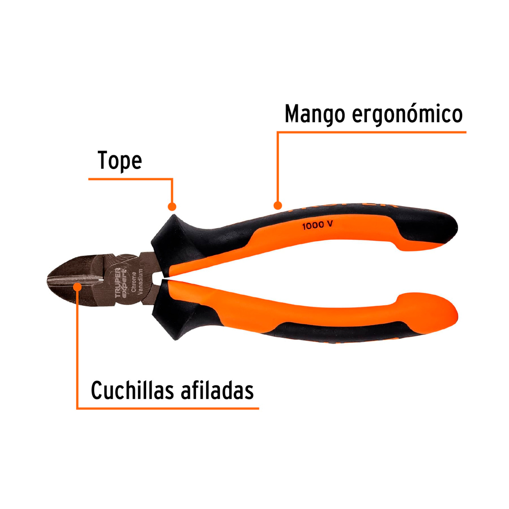 ALICATE DE CORTE DIAGONAL 6' MANGO COMFORT GRIP TRUPER EXPERT - 2