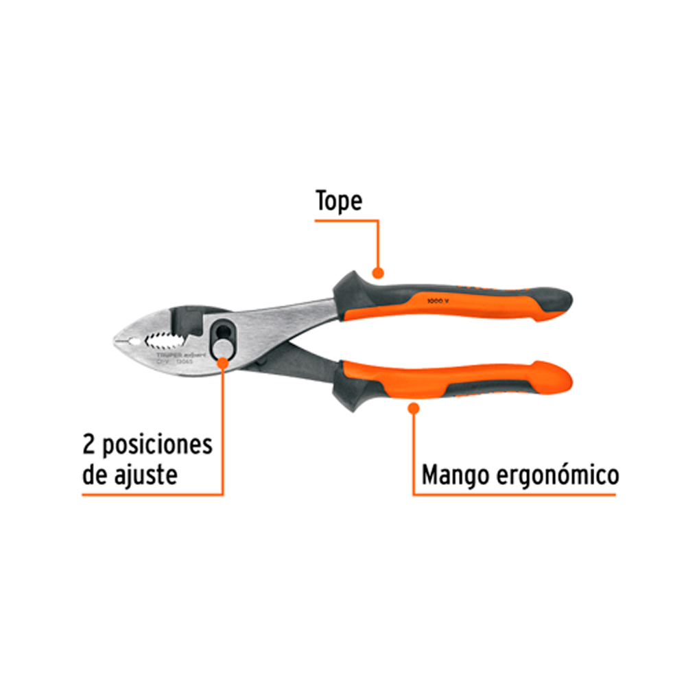 ALICATE DE MECÁNICO 8' MANGO COMFORT GRIP TRUPER EXPERT - 2