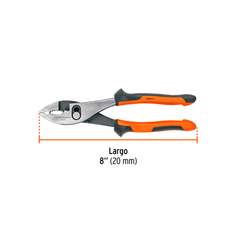 ALICATE DE MECÁNICO 8' MANGO COMFORT GRIP TRUPER EXPERT - 3