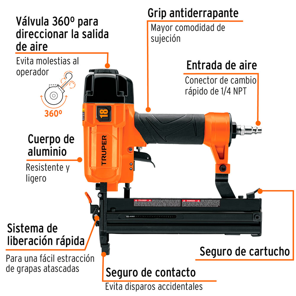 ENGRAPADORA NEUMÁTICA CALIBRE 18 TRUPER - 3