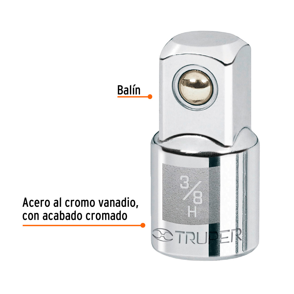 ADAPTADOR PARA RATCHET DE ENCASTRE 3/8 A ENCASTRE 1/2 TRUPER - 2