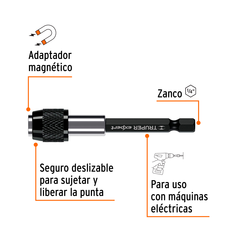 ADAPTADOR DE 75 MM MAGNÉTICO PARA PUNTAS EXPERT - 2