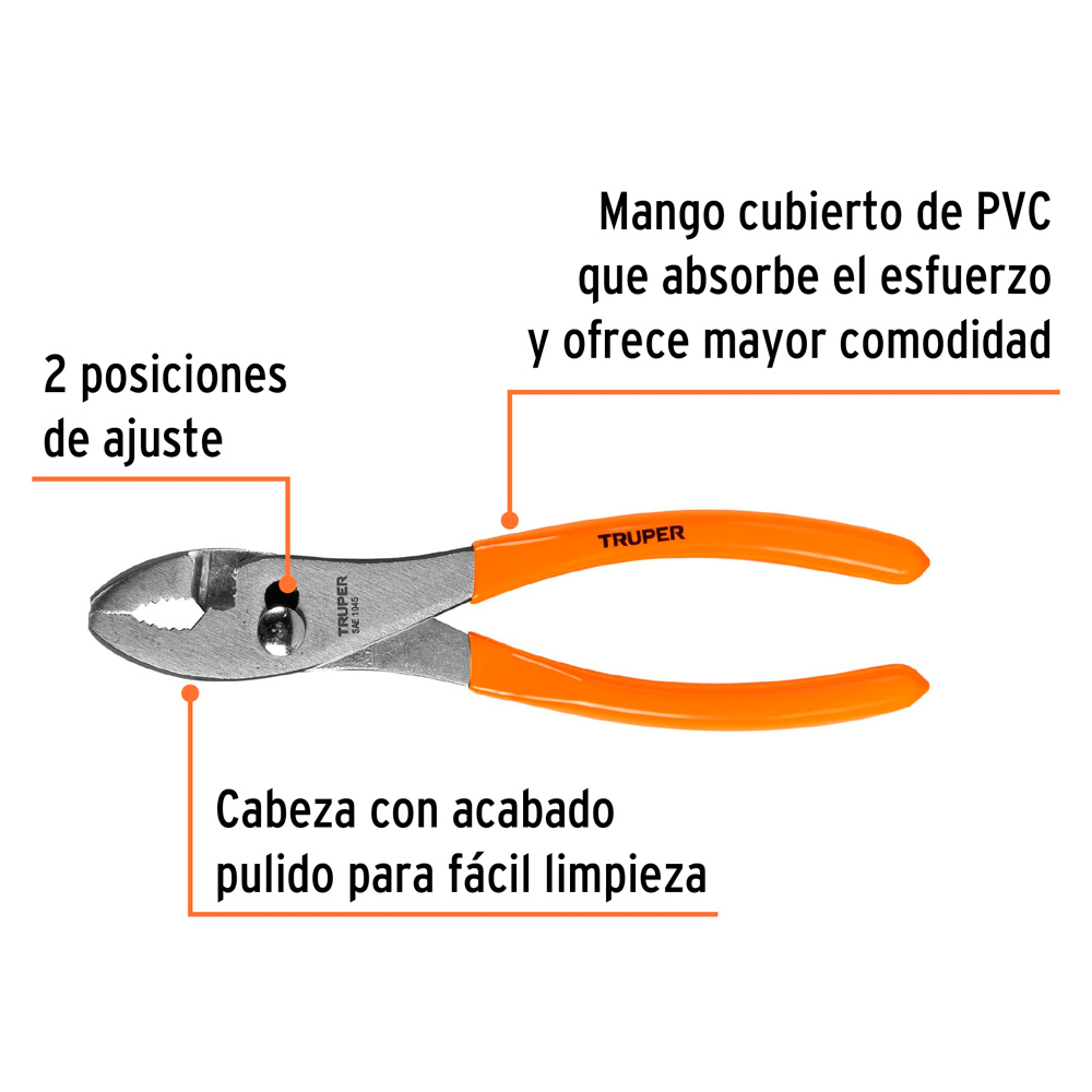 ALICATE DE MECÁNICO 8' MANGO DE PVC TRUPER - 2
