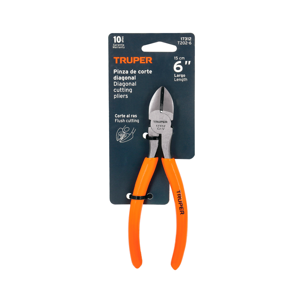 ALICATE DE CORTE DIAGONAL 6' MANGO DE PVC TRUPER - 2