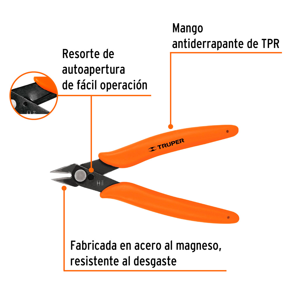 ALICATE 5' DE CORTE PARA ELECTRÓNICA, TRUPER - 2