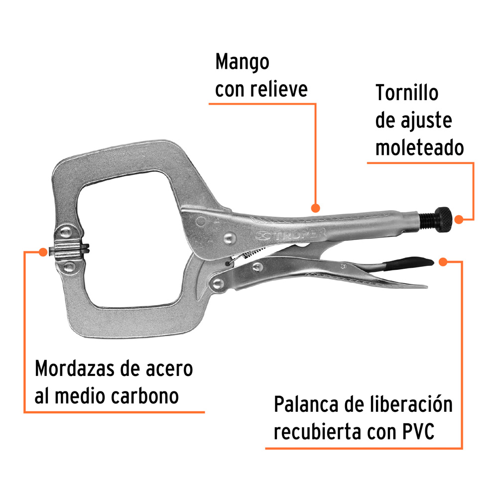 ALICATE DE PRESIÓN 11' TIPO 'C' CON MORDAZA AUTOAJUSTABLE - 2