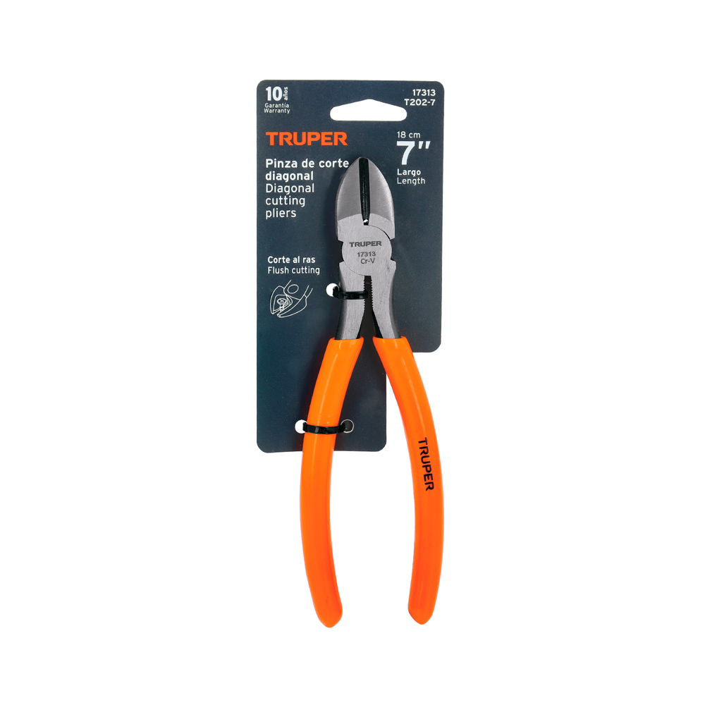 ALICATE DE CORTE DIAGONAL 7' MANGO DE PVC TRUPER - 2