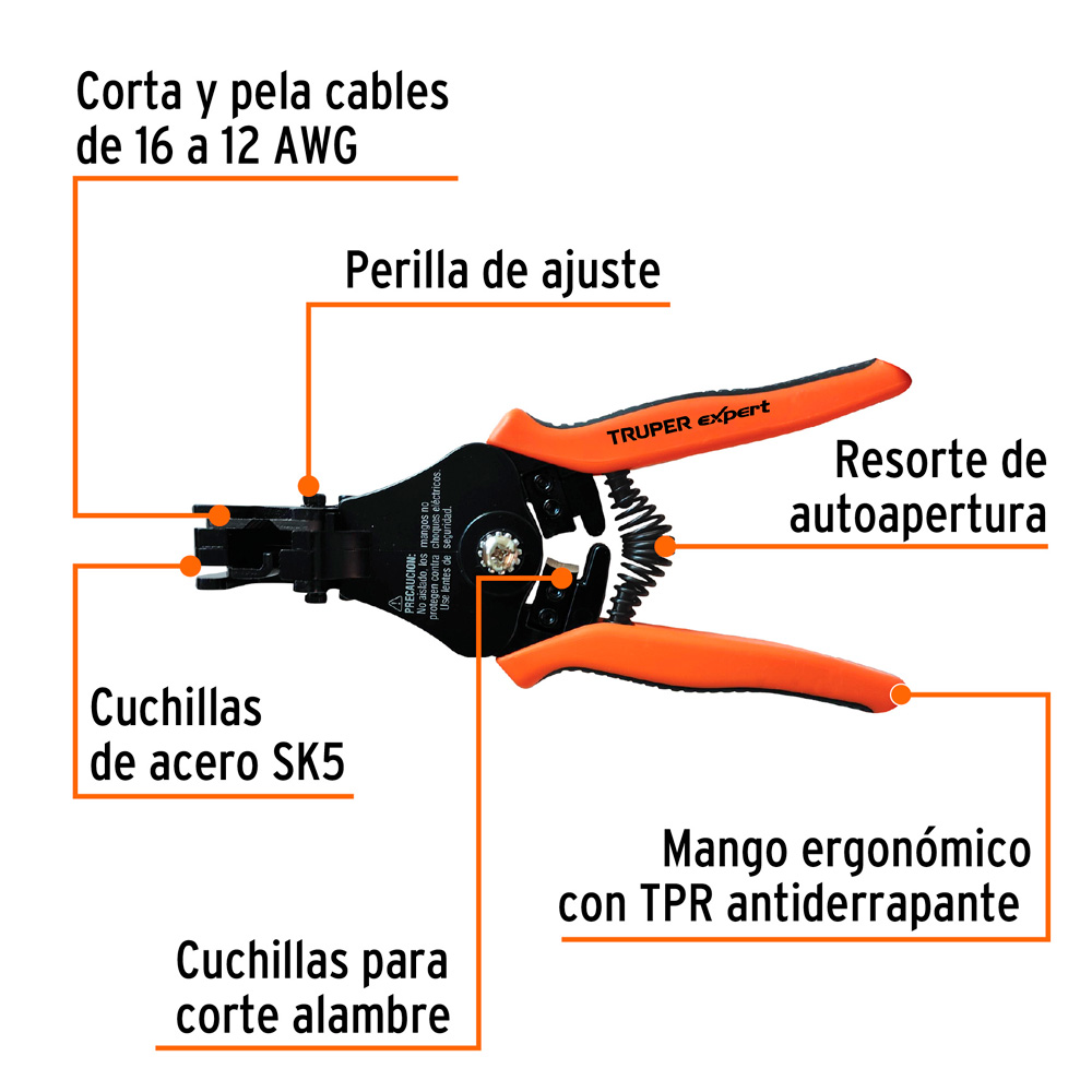 ALICATE 6' PELA CABLES AUTOMÁTICA DE PRECISIÓN TRUPER EXPERT - 2