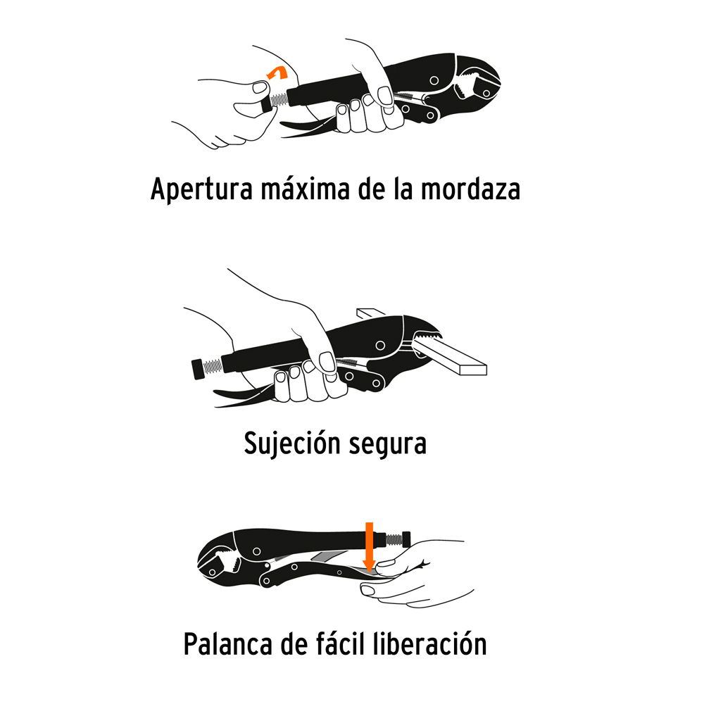 ALICATE DE PRESIÓN 10' MORDAZA RECTA MANGO DE VINIL TRUPER - 4