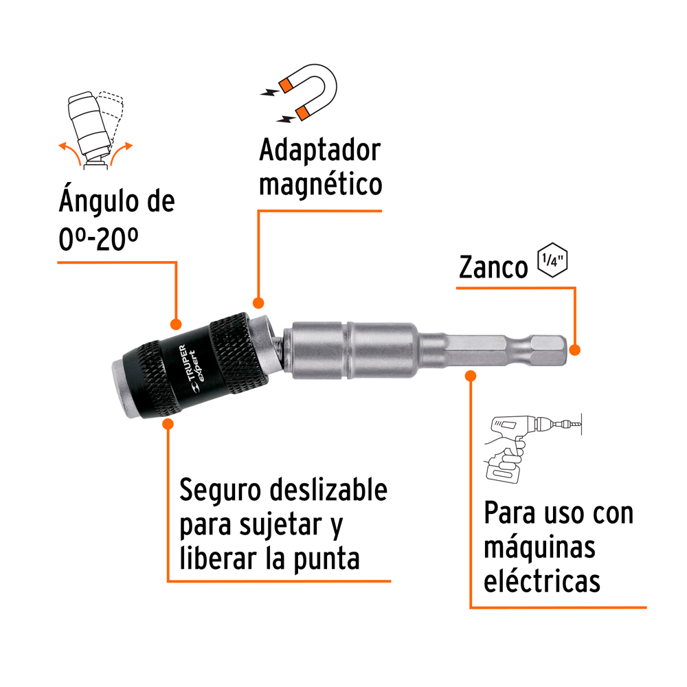 ADAPTADOR ARTICULADO DE 90 MM MAGNÉTICO PARA PUNTAS EXPERT - 2