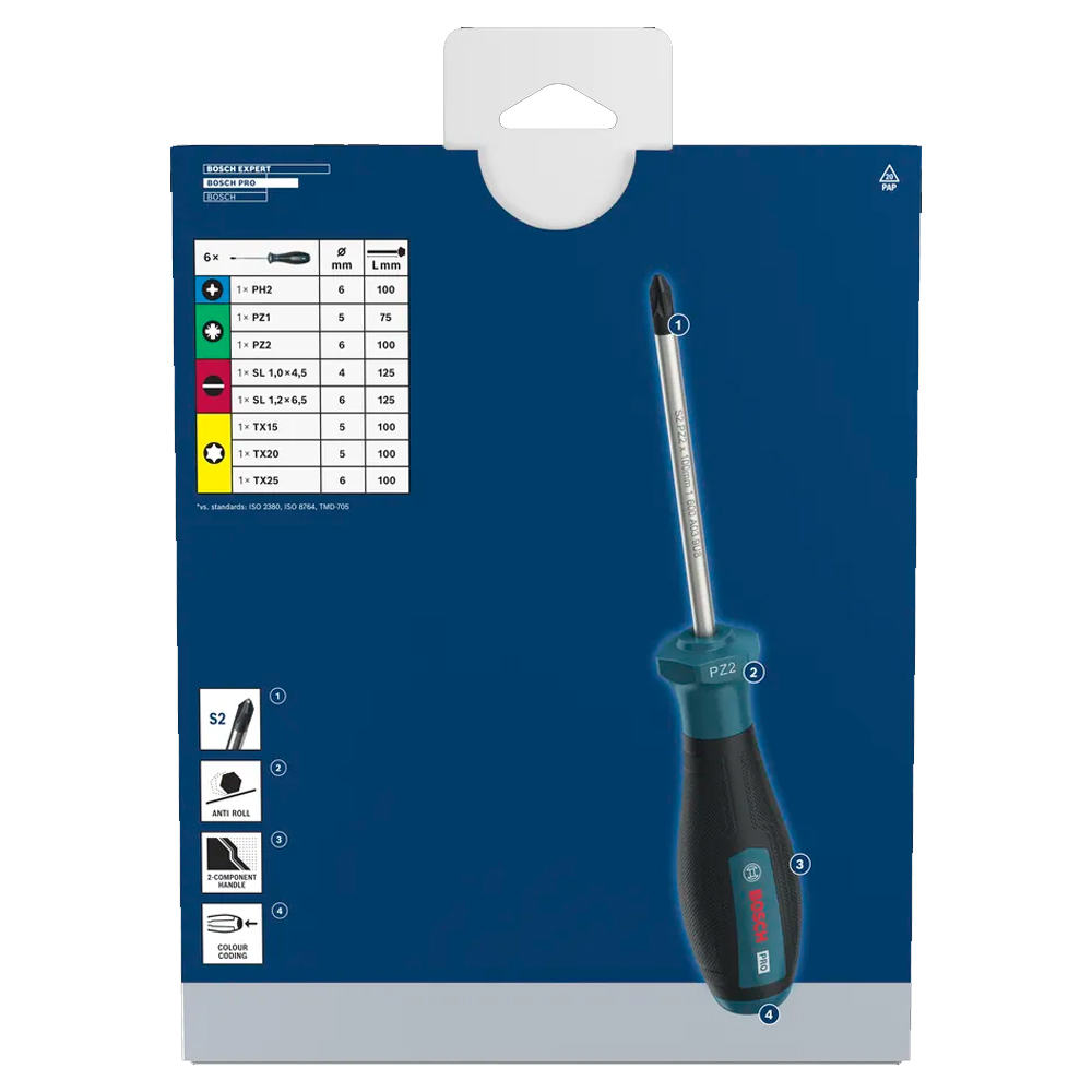 JUEGO DESTORNILLADOR PRO BOSCH PH/PZ/SL/TX X 8 PZ 1600A039PF - 3