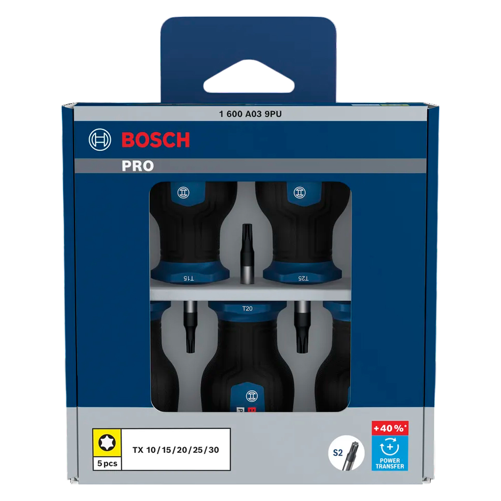 JUEGO DESTORNILLADOR PRO BOSCH CORTO TX X 5 PZ 1600A039PU - 1