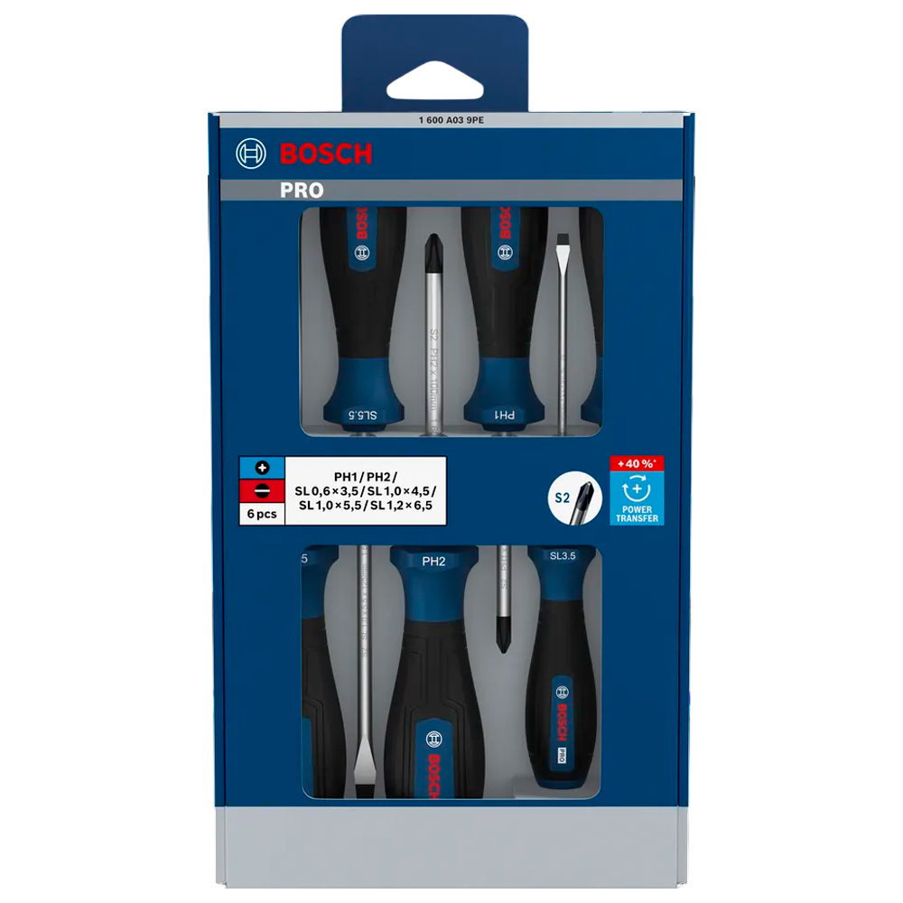 JUEGO DESTORNILLADOR PRO BOSCH PH/SL X 6 PZ 1600A039PE - 1