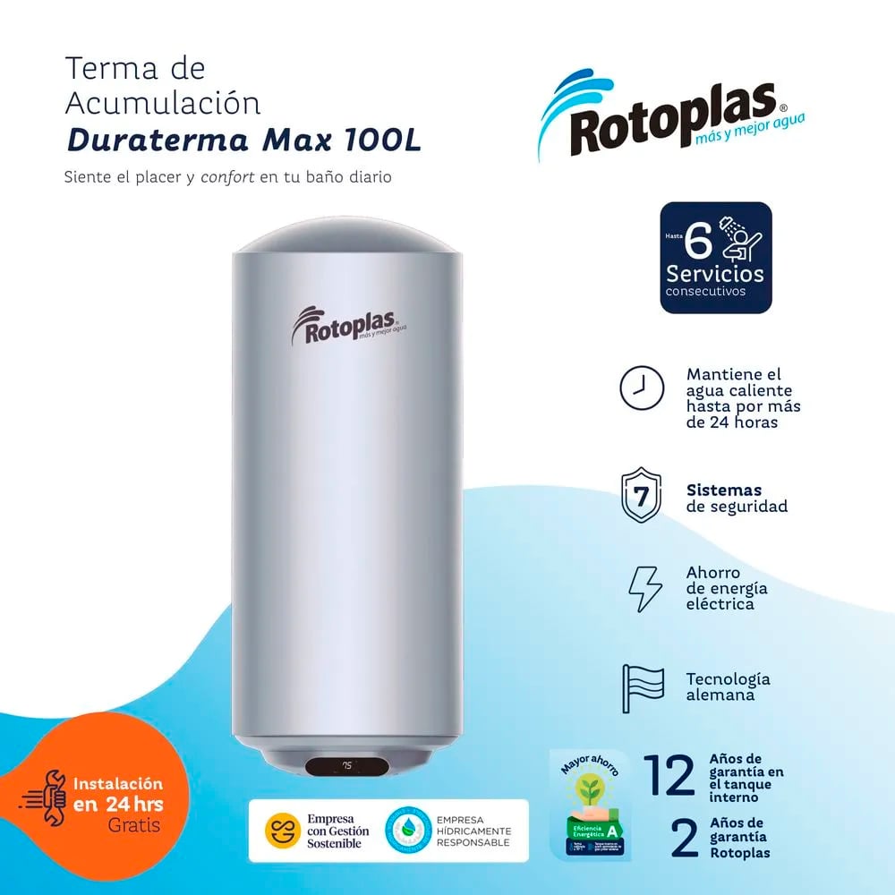 TERMA DE ACUMULACION ROTOPLAS DURATERMA MAX 100L - 3