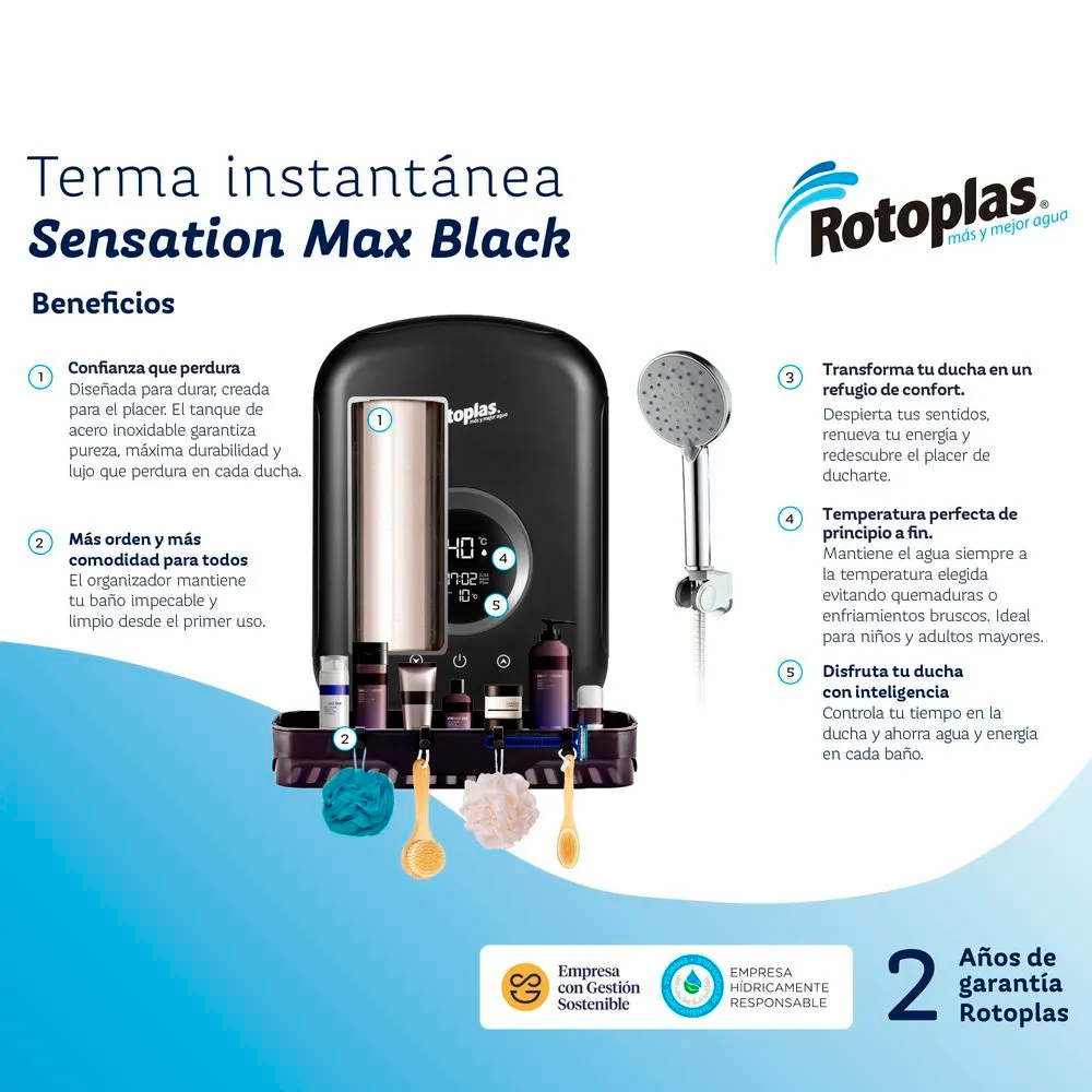TERMA INSTANTÁNEA SENSATION MAX NEGRA ROTOPLAS - 4