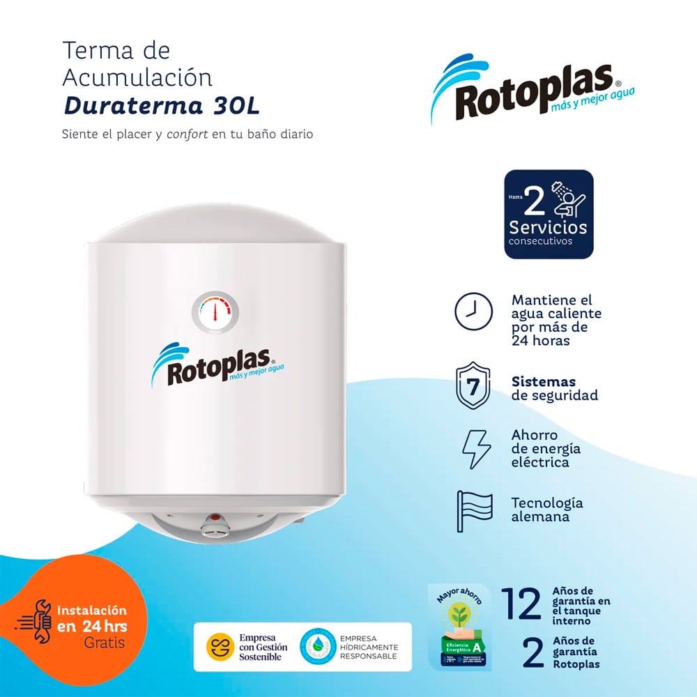 TERMA DE ACUMULACION ROTOPLAS DURATERMA 30L - 3