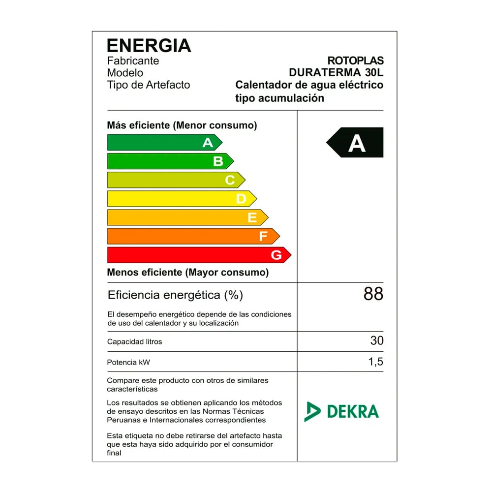 TERMA DE ACUMULACION ROTOPLAS DURATERMA 30L - 6