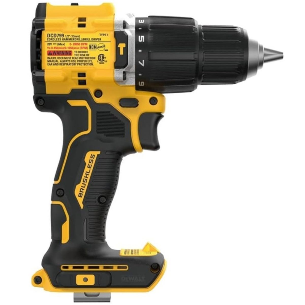 TALADRO PERCUTOR 1/2' 20V ATOMIC BL 70NM SB DEWALT DCD799B - 4