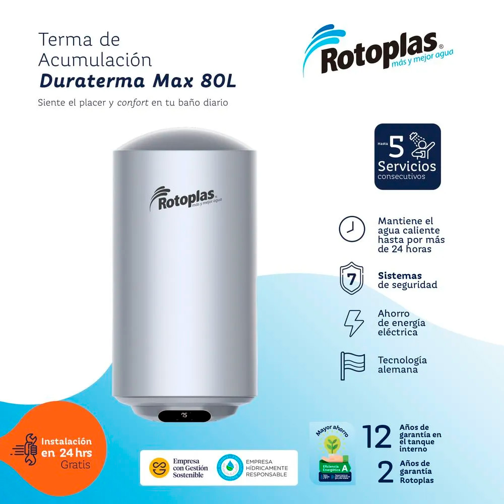 TERMA DE ACUMULACION ROTOPLAS DURATERMA MAX 80L - 3